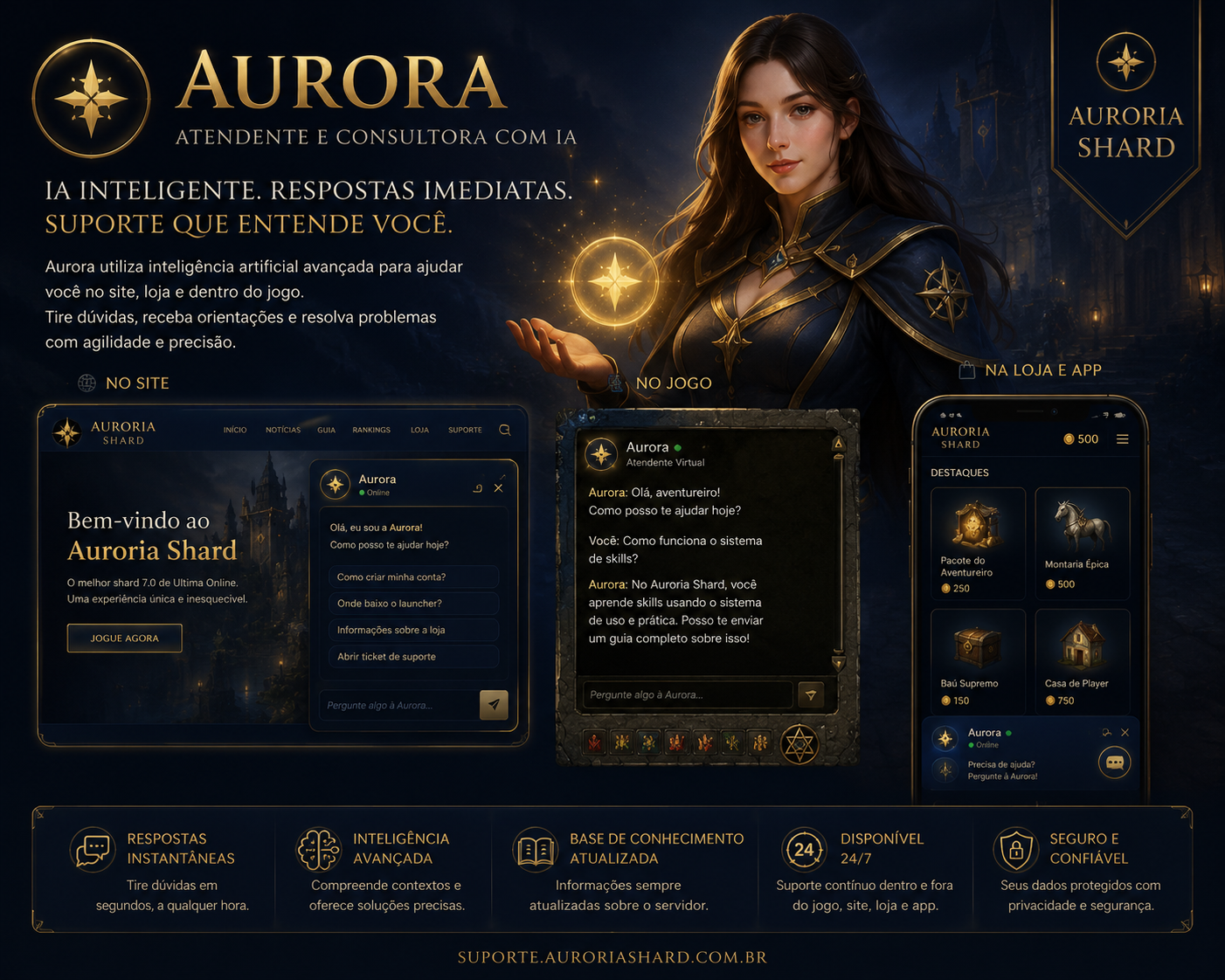 Aurora — atendente e consultora com IA no site, loja e app