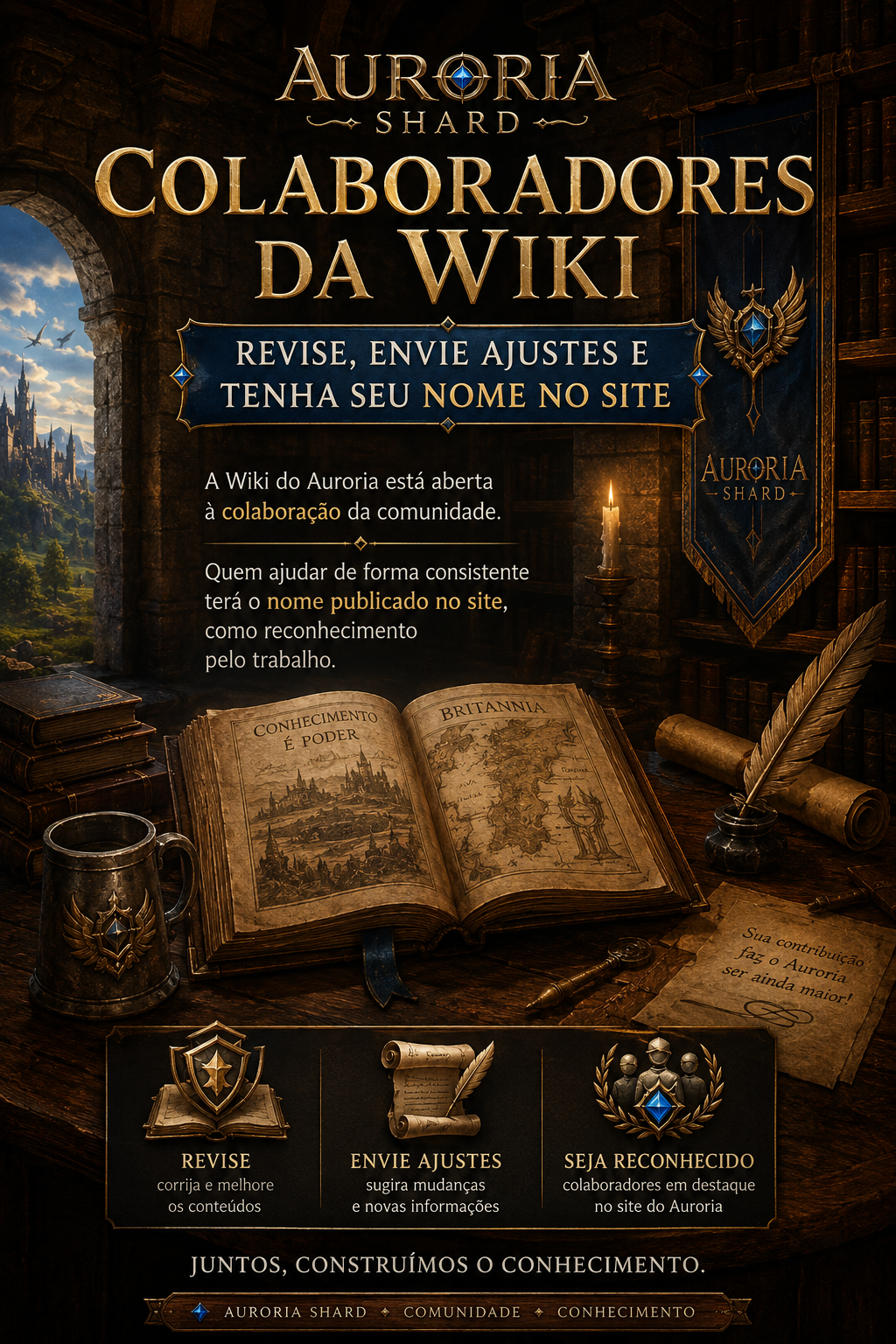 Colaboradores da Wiki — revise, envie ajustes e tenha seu nome no site.