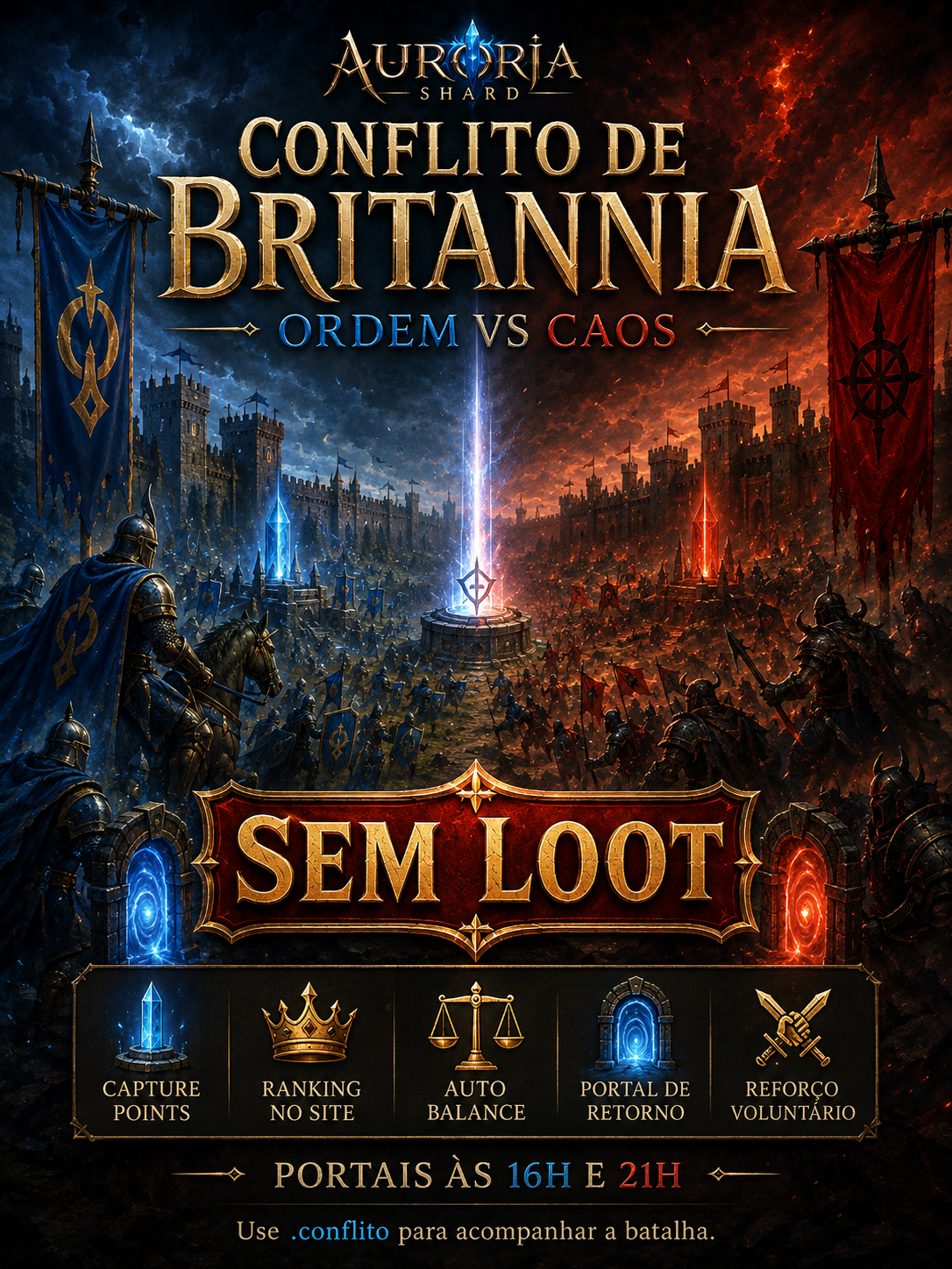 Conflito de Britannia — Ordem vs Caos, ranking no site e pacote de melhorias