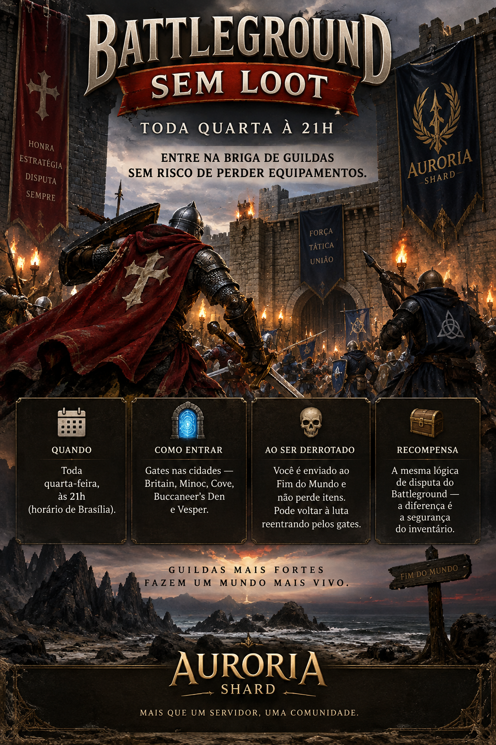 Battleground sem loot — toda quarta às 21h