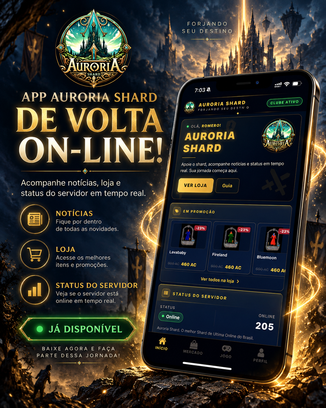 App de volta online!